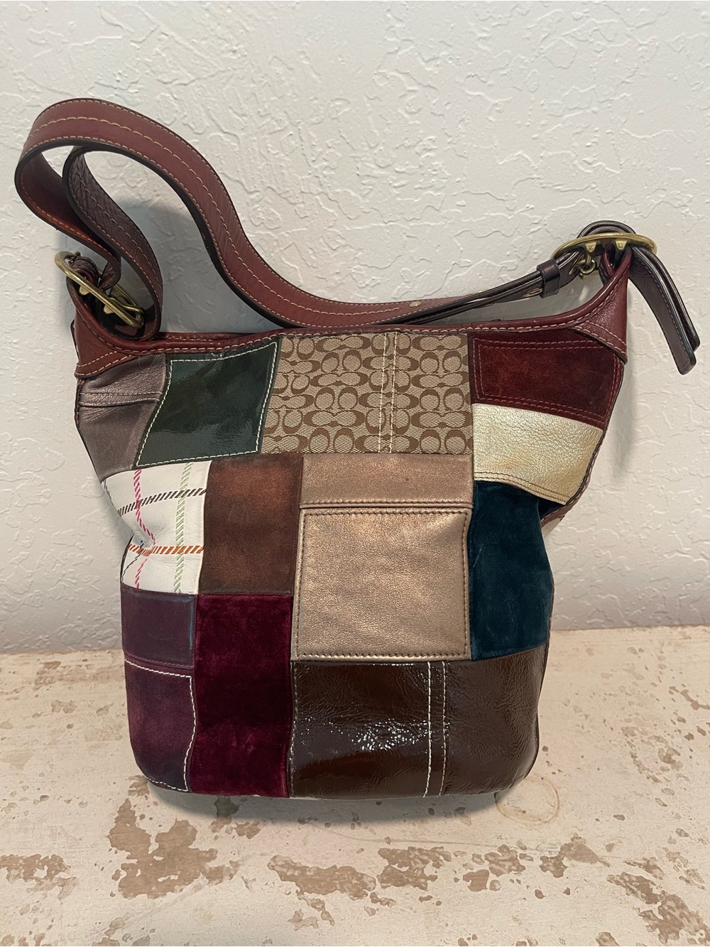 SOLD- -Coach Bleeker Patchwork Bag Vintage Y2K Shoulder Purse - Picture 4 of 9